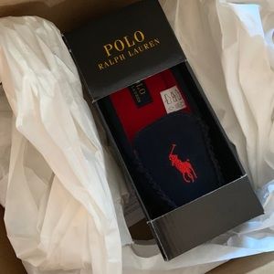 Navy blue polo moccasins